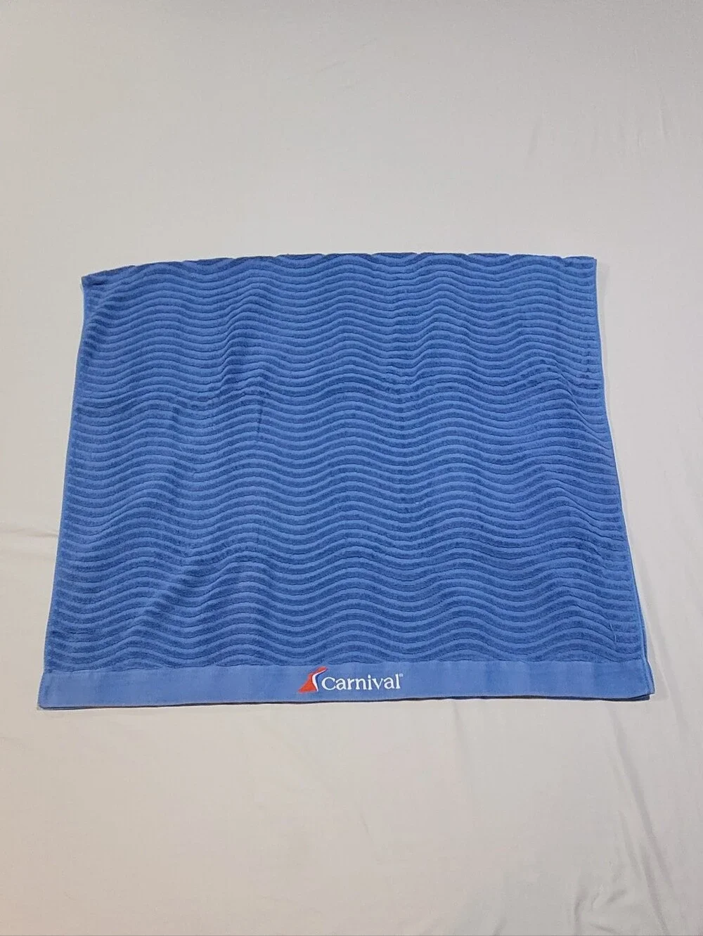 Blue Swim Beach Towel Embroidered Carnival Logo